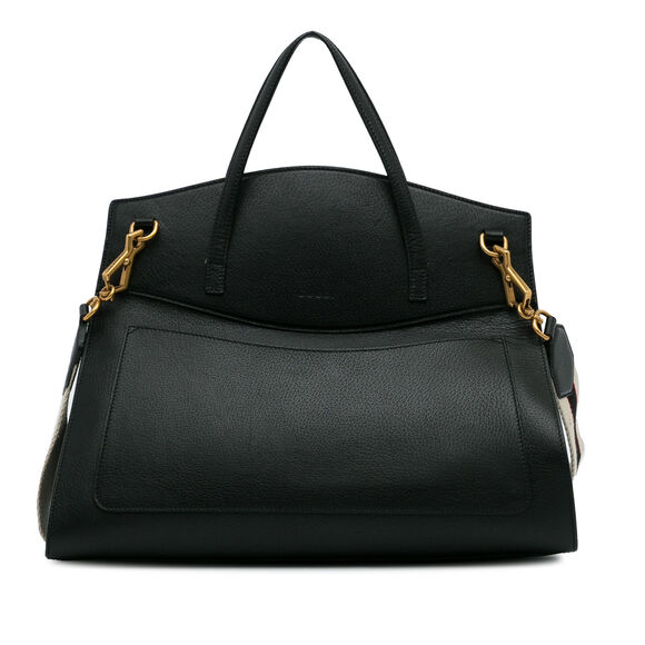 Auth Gucci Large Linea Totem Black Calf #146704G18B - Picture 4 of 11